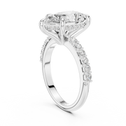 Diamond Accented Hidden Halo Engagement Ring