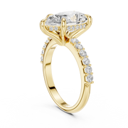 Diamond Accented Hidden Halo Engagement Ring