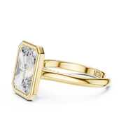 Cathedral Bezel Set Engagement Ring with Diamond Bridge
