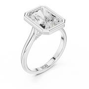 Cathedral Bezel Set Engagement Ring with Diamond Bridge