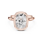 Cathedral Bezel Set Engagement Ring with Diamond Bridge
