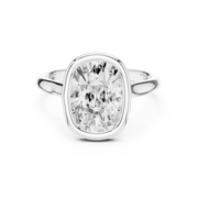 Cathedral Bezel Set Engagement Ring with Diamond Bridge