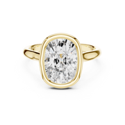 Cathedral Bezel Set Engagement Ring with Diamond Bridge