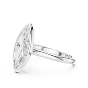 Cathedral Bezel Set Engagement Ring with Diamond Bridge