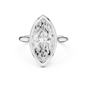 Cathedral Bezel Set Engagement Ring with Diamond Bridge