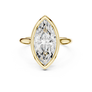 Cathedral Bezel Set Engagement Ring with Diamond Bridge