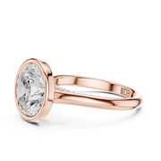 Cathedral Bezel Set Engagement Ring with Diamond Bridge