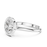 Cathedral Bezel Set Engagement Ring with Diamond Bridge