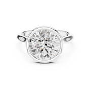 Cathedral Bezel Set Engagement Ring with Diamond Bridge