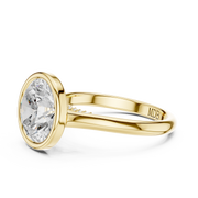 Cathedral Bezel Set Engagement Ring with Diamond Bridge
