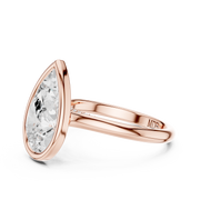 Cathedral Bezel Set Engagement Ring with Diamond Bridge