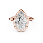 Cathedral Bezel Set Engagement Ring with Diamond Bridge