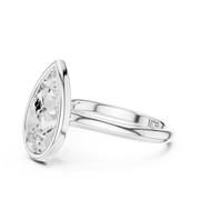 Cathedral Bezel Set Engagement Ring with Diamond Bridge