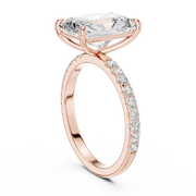 Hidden Halo Engagement Ring on a Pavé Band