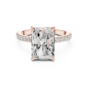 Hidden Halo Engagement Ring on a Pavé Band