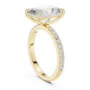 Hidden Halo Engagement Ring on a Pavé Band