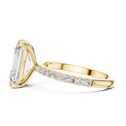 Hidden Halo Engagement Ring on a Pavé Band