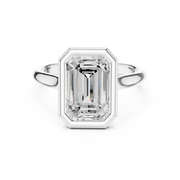 Cathedral Bezel Set Engagement Ring with Diamond Bridge