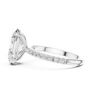 Hidden Halo Engagement Ring on a Pavé Band