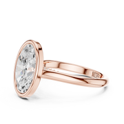 Cathedral Bezel Set Engagement Ring with Diamond Bridge