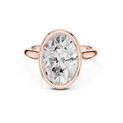 Cathedral Bezel Set Engagement Ring with Diamond Bridge