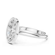 Cathedral Bezel Set Engagement Ring with Diamond Bridge