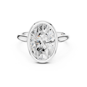 Cathedral Bezel Set Engagement Ring with Diamond Bridge