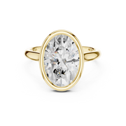 Cathedral Bezel Set Engagement Ring with Diamond Bridge