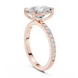 Hidden Halo Engagement Ring on a Pavé Band