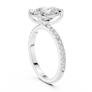 Hidden Halo Engagement Ring on a Pavé Band