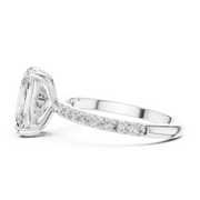 Hidden Halo Engagement Ring on a Pavé Band