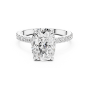 Hidden Halo Engagement Ring on a Pavé Band