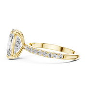 Hidden Halo Engagement Ring on a Pavé Band