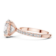 Hidden Halo Engagement Ring on a Pavé Band