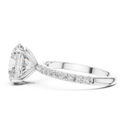Hidden Halo Engagement Ring on a Pavé Band