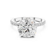 Hidden Halo Engagement Ring on a Pavé Band