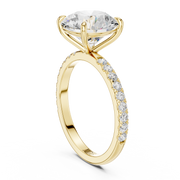 Hidden Halo Engagement Ring on a Pavé Band