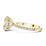 Hidden Halo Engagement Ring on a Pavé Band