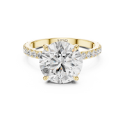 Hidden Halo Engagement Ring on a Pavé Band