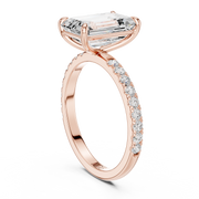 Hidden Halo Engagement Ring on a Pavé Band