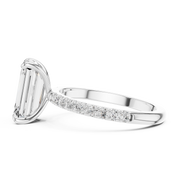 Hidden Halo Engagement Ring on a Pavé Band
