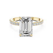 Hidden Halo Engagement Ring on a Pavé Band