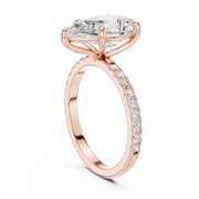 Hidden Halo Engagement Ring on a Pavé Band