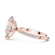 Hidden Halo Engagement Ring on a Pavé Band