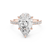 Hidden Halo Engagement Ring on a Pavé Band
