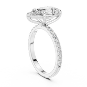 Hidden Halo Engagement Ring on a Pavé Band