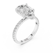 Hidden Halo Engagement Ring on a Pavé Band