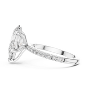 Hidden Halo Engagement Ring on a Pavé Band