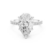 Hidden Halo Engagement Ring on a Pavé Band