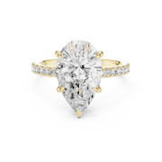 Hidden Halo Engagement Ring on a Pavé Band